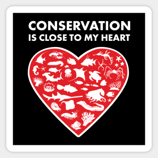 Ocean Animals Conservation Heart Sticker